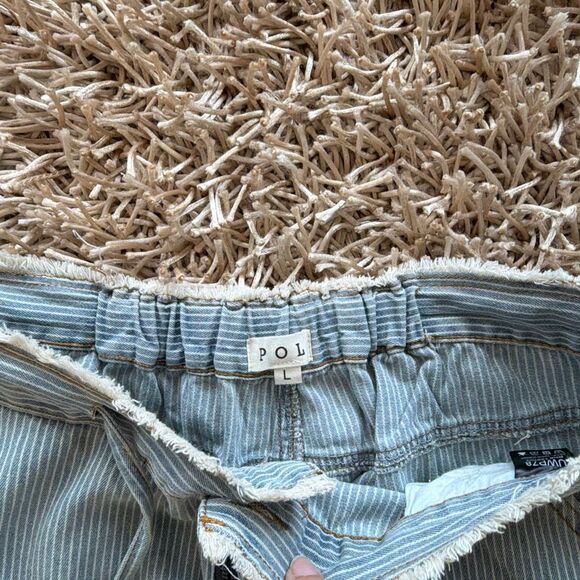 POL Pinstripe Draw String Patch Pants Size L - Picture 9 of 13